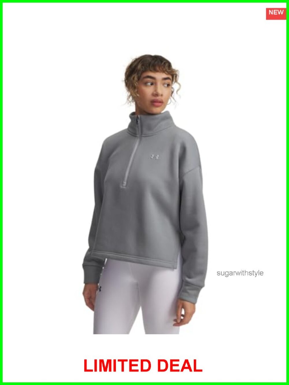 Women's Armour Fleece Half Zip Pullover Active Sweatshirt Lightweight Breathable